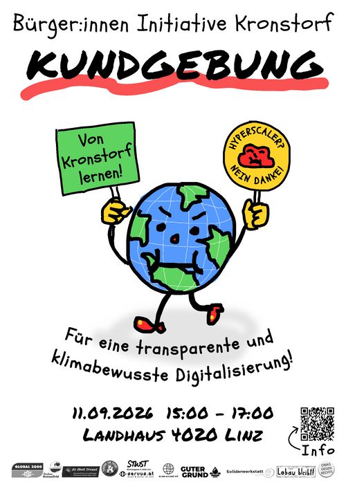 Kundgebung: Von Kronstorf lernen! Für eine transparente und klimafreundliche Digitalisierung kämpfen