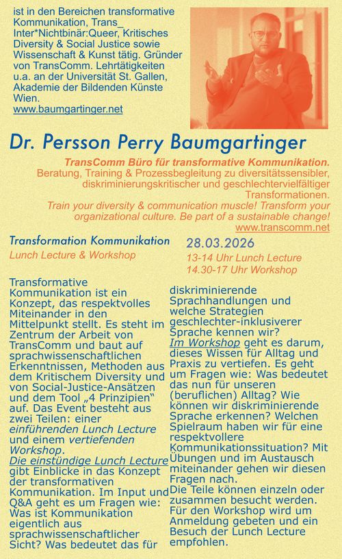 Transformative Kommunikation - Lunch Lecture & Workshop