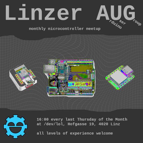 Linzer AUG - Arduino User Group

monthly microcontroller meetup

16:00 every last Thursday of the month
at /dev/lol, Hofgasse 19, 4020 Linz

all levels of experience welcome