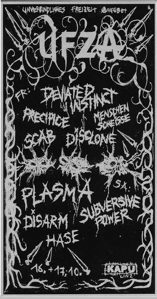 U.F.Z.A #2  Day 1: DEVIATED INSTINCT, Percipice, Scab, Menschen Scheisse, Disclone